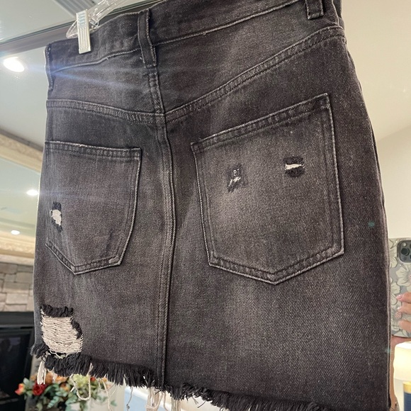NWT Free People Black Ripped Skirt - Picture 5 of 6